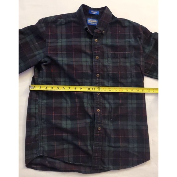 Pendleton Wayne Corduroy Shirt Plaid Button Up Collared Plaid Men's Size Medium - Picture 8 of 9